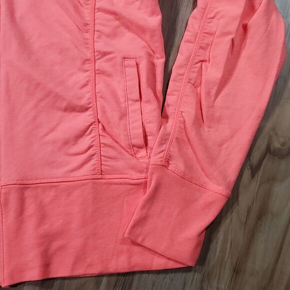 💜Champion Elite Neon Orange Zippered Long Sleeve Hooded Sweatshirt Large - Picture 5 of 7